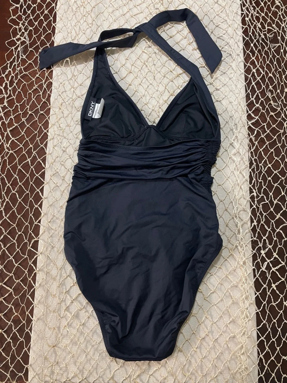 Dkny black Halter Ruched One-Piece Swimsuit - Picture 4 of 5